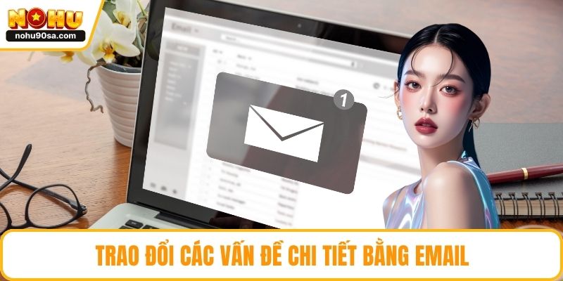 NOHU Hỗ Trợ 24/7 - Dịch Vụ Tận Tâm, Trải Nghiệm Trọn Vẹn 4 Trao đổi các vấn đề chi tiết bằng email